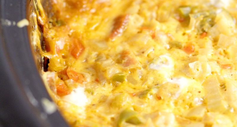 Crockpot Overnight Breakfast Casserole recipe is a classic make ahead breakfast casserole with eggs, sausage, bacon, hash browns, and cheese, Great for the holidays and a crowd. I'm SO making this for Christmas breakfast this year!