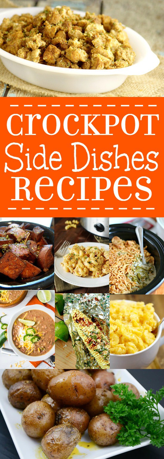 36 delicious and easy Crockpot Side Dishes recipesgive you the chance to focus on dinner while all the yummy side dishes cook themselves in the slow cooker.  Crockpot side dishes recipe ideas including vegetables, potatoes, breads, mac and cheese, rice and pasta and more, all in the slow cooker!