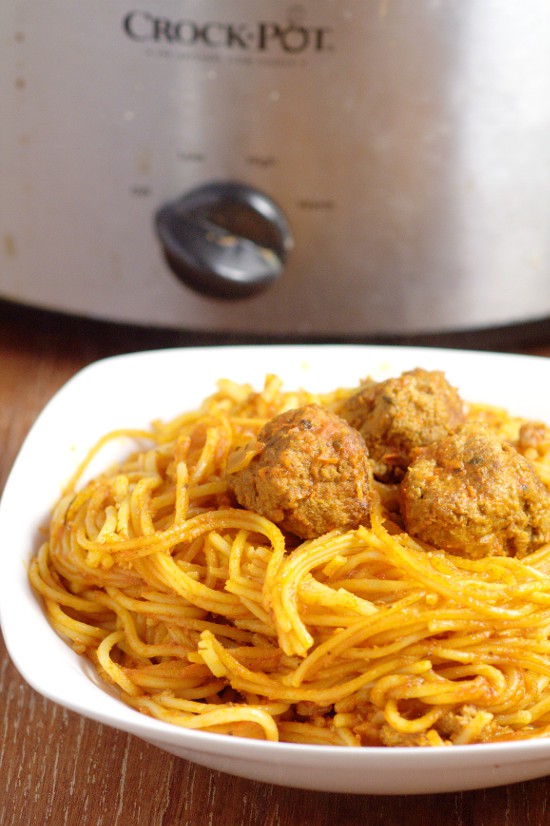 Crockpot Spaghetti and Meatballs The Gracious Wife