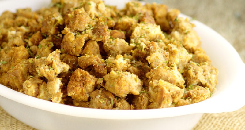 Free up your oven for the turkey with this moist, tender, crispy, and cozy Crockpot Stuffing recipe. An instant sanity-saving holiday classic. Crockpot Stuffing is the perfect side dish for Thanksgiving and Christmas.  Plus, there's directions here to change any stuffing recipe into slow cooker stuffing.