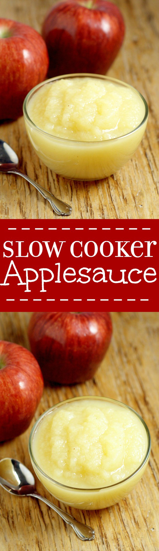 Making your own Slow Cooker Applesauce couldn't be easier with just ONE ingredient!  A healthy and delicious snack recipe for kids that's easy to make, right in your Crockpot! Freezer friendly too! Perfect! Love that you know EXACTLY what's in it!