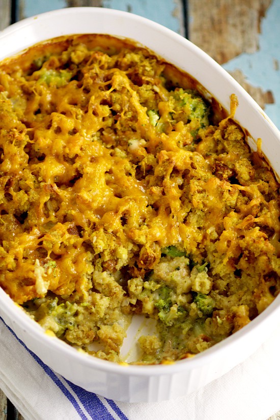 Cheesy Broccoli Stuffing Casserole | The Gracious Wife