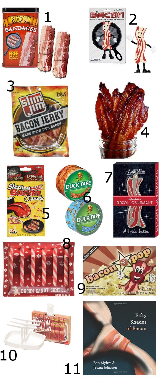 Top 22 gifts that are perfect for the Bacon Lover in your life.  Bacon Lover gift ideas that are great for the holidays and Christmas gift ideas featuring bacon, bacon, and more BACON! Okay, who doesn't love bacon?!  These fun bacon lover gift ideas and trinkets are great for anyone on your list! I mean, what bacon lover doesn't want bacon lip balm and bacon body wash? (Okay, some of these might also make fun white elephant gifts too!)