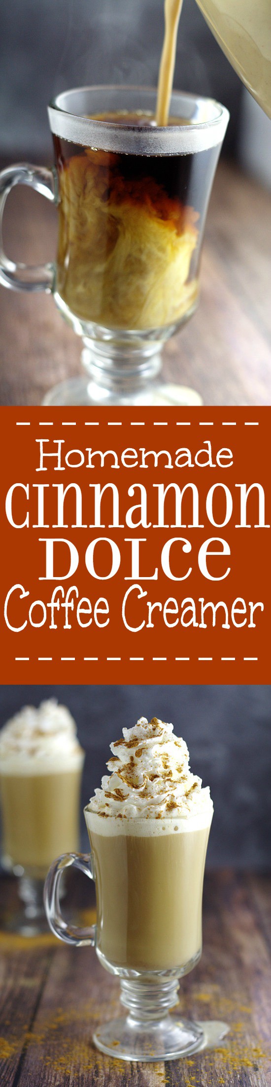 Homemade Cinnamon Dolce Coffee Creamer recipe is a sinful and decadent combination of caramel, cream, and cinnamon, making your coffee amazing! Perfect! Cinnamon dolce is my absolute favorite latte at Starbucks!