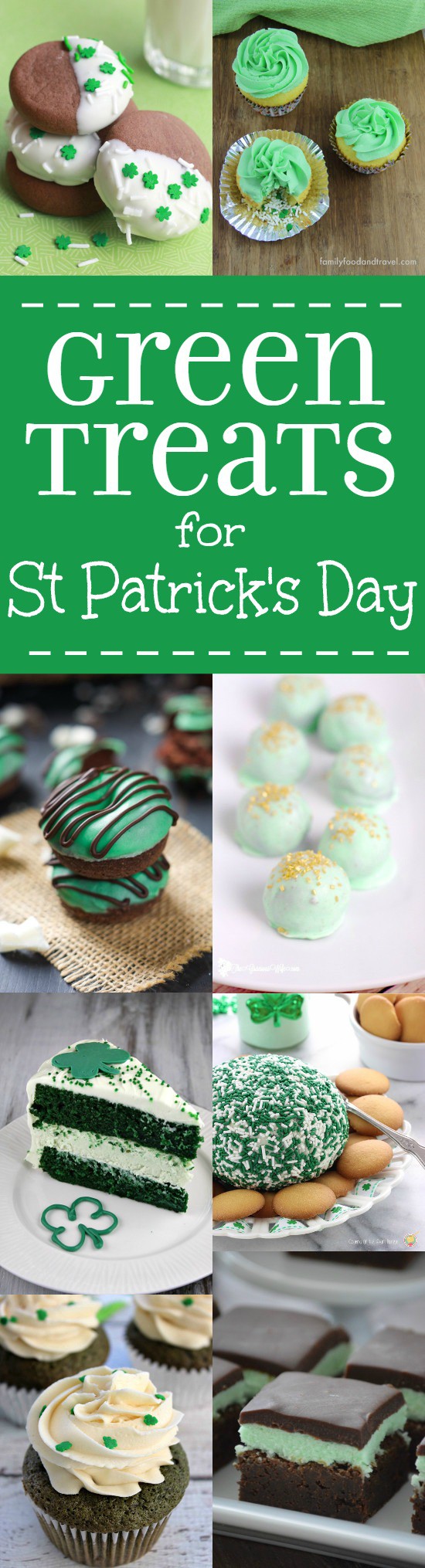 Green Treats for St Patrick's Day.  Minty and chocolate or sweet and fun these lucky, pinch-proof Green Treats for St Patrick's Day are sure to be a hit with the kids and the whole family!