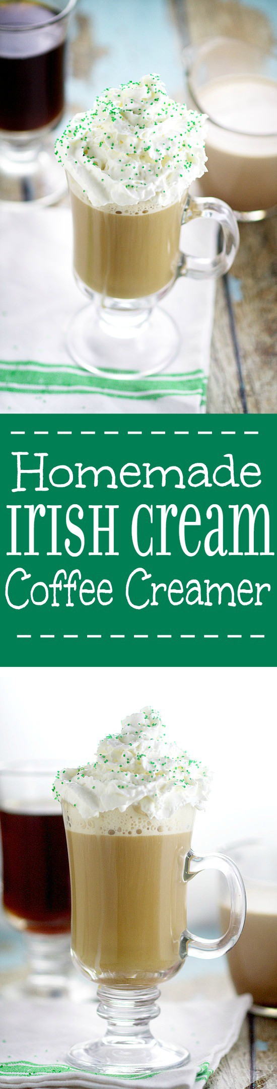  Homemade Irish Cream Coffee Creamer recipe. Make your own Homemade Irish Cream Coffee Creamer in just 20 minutes that tastes even more amazing than your favorite from the store. A frugal and delicious way to have your morning coffee.