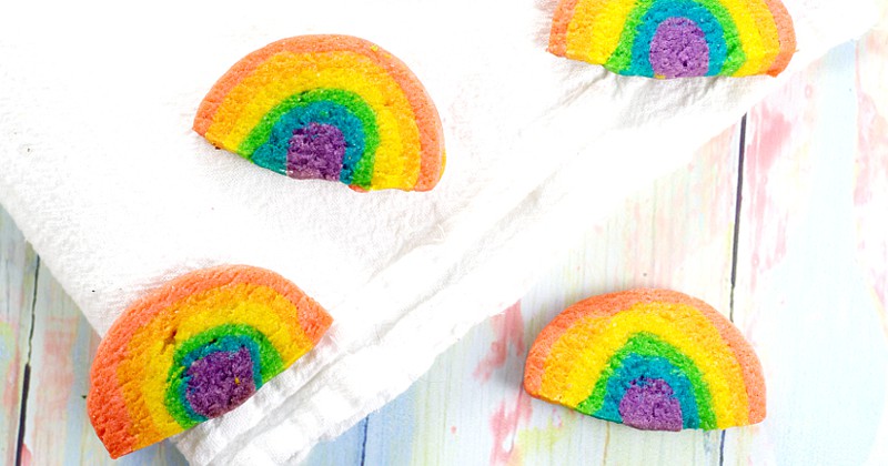 Rainbow Sugar Cookies. Adorable slice-and-bake Rainbow Sugar Cookies that the kids will love.  Fun to make AND eat, and perfect for parties and St Patrick's Day.  Too cute!