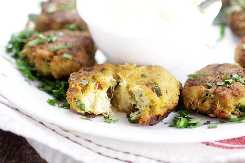 Savory Lump Crab Cakes recipe with very little filler and bursting with flavor are pan-fried in butter to golden perfection.  These look sooo good.  Would make a tasty appetizer idea too!