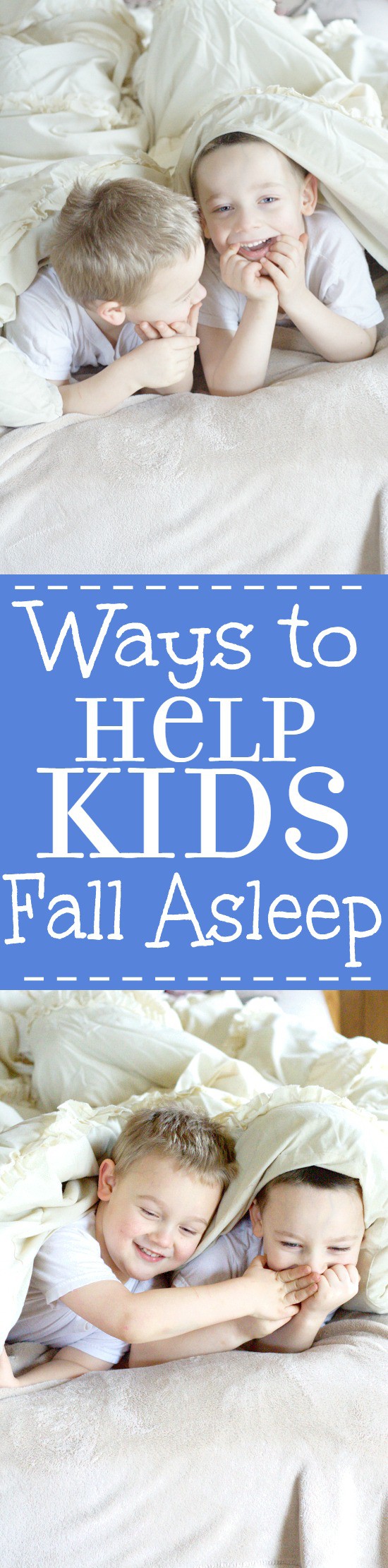 Ways to Help Kids Fall Asleep easier at night, and go to bed without a fight. Make bedtime with the kids easier and better with a simple bedtime routine and these 10 easy tips and ways to help kids fall asleep at night. | Parenting | Kids