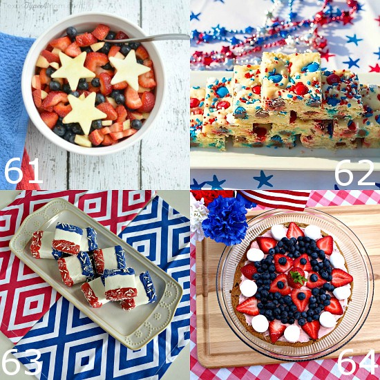 72 Red, White and Blue Recipes that are perfect for 4th of July, Memorial Day, Labor Day, or all Summer long. Show your patriotic spirit with these 72 fun red, white, and blue Patriotic Recipes that are just perfect for celebrating all Summer long.  Come pick your favorite to make this year!