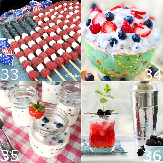 72 Red, White and Blue Recipes that are perfect for 4th of July, Memorial Day, Labor Day, or all Summer long. Show your patriotic spirit with these 72 fun red, white, and blue Patriotic Recipes that are just perfect for celebrating all Summer long.  Come pick your favorite to make this year!