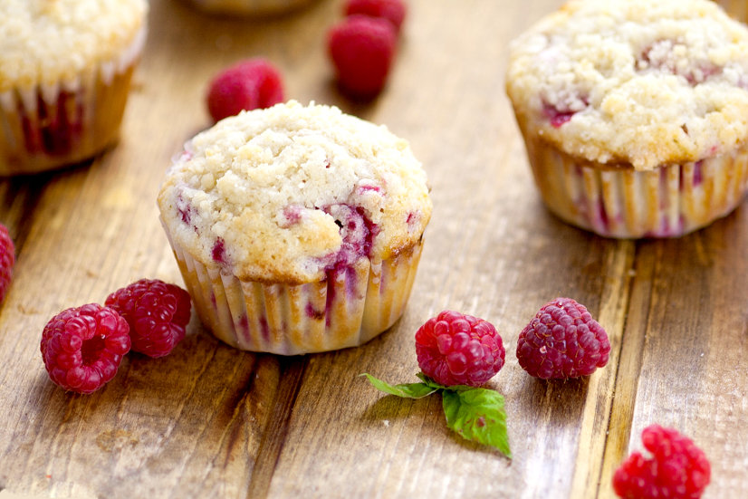 Raspberry Streusel Muffins Recipe - Sweet but tart, these fresh Raspberry Streusel Muffins topped with a heavenly, crunchy streusel will make breakfast a decadent treat.  Easy breakfast recipe that's also freezer friendly. Fabulous!