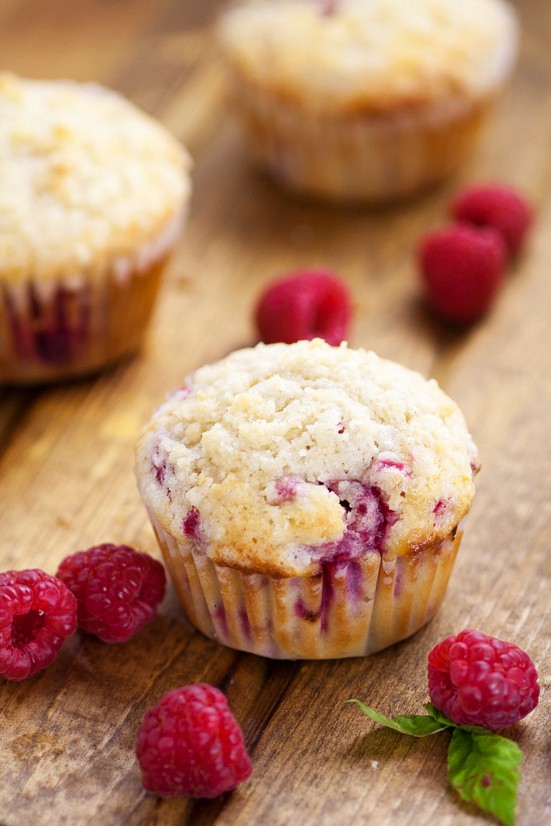 Raspberry Streusel Muffins Recipe - Sweet but tart, these fresh Raspberry Streusel Muffins topped with a heavenly, crunchy streusel will make breakfast a decadent treat.  Easy breakfast recipe that's also freezer friendly. Fabulous!