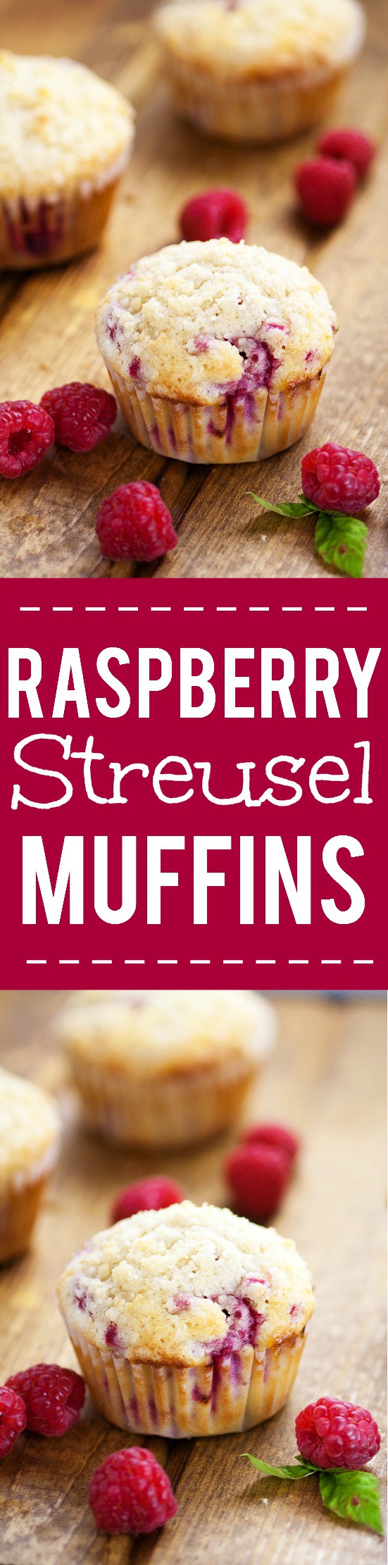 Raspberry Streusel Muffins Recipe - Sweet but tart, these fresh Raspberry Streusel Muffins topped with a heavenly, crunchy streusel will make breakfast a decadent treat.  Easy breakfast recipe that's also freezer friendly. Fabulous!