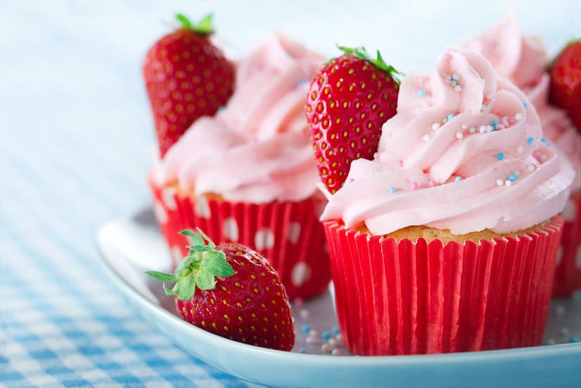 Real Strawberry Buttercream Frosting - Top your favorite cupcakes with this fresh and sweet Strawberry Frosting. Made with REAL fresh strawberries, it will be a dessert-time favorite. Looks amazing! Maybe for some strawberry lemonade cupcakes?