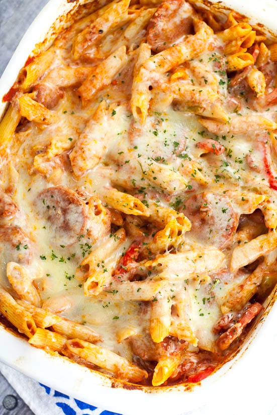 Cheesy Salami Pasta Bake recipe - Quick and easy Salami Pasta Bake recipe is a cheesy pasta and salami recipe that's perfect for a simple dinner that the whole family will love. Love this for a simple, quick and easy family dinner recipe!