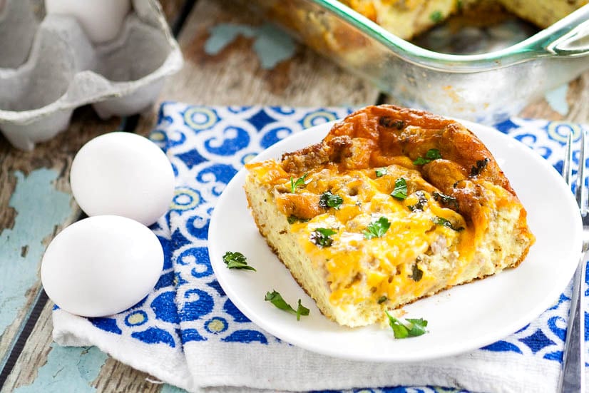 Easy Egg Breakfast Casserole that's great for Christmas, Thanksgiving, Easter, and the holidays and perfect for a crowd. Plus it couldn't be easier to make! With simple ingredients and classic breakfast flavors, this is the BEST easy Egg Breakfast Casserole recipe that's perfect for family and company. This. Is. Perfect.