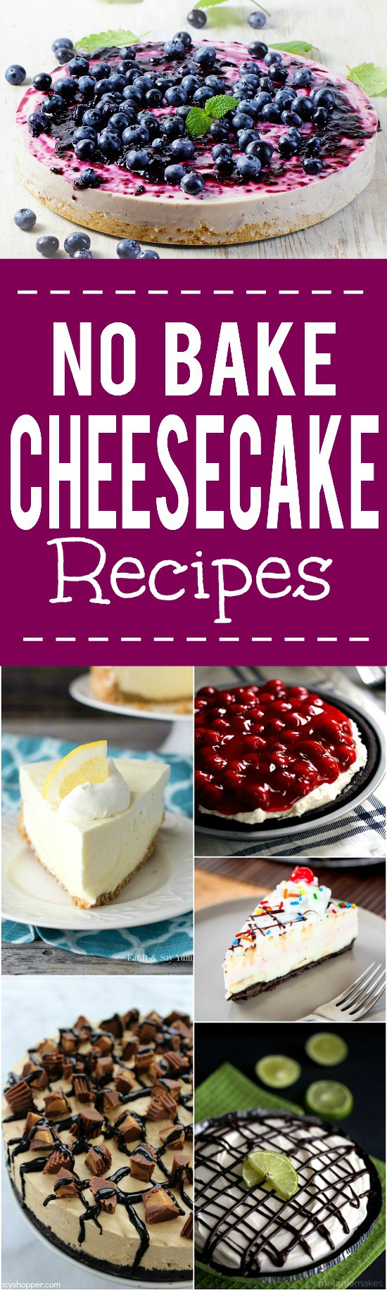 36 No Bake Cheesecake Recipes - All the delicious flavor of a sweet and tangy cheesecake without the oven with these 36 quick and easy No Bake Cheesecake recipes. Wow! These all look delicious!