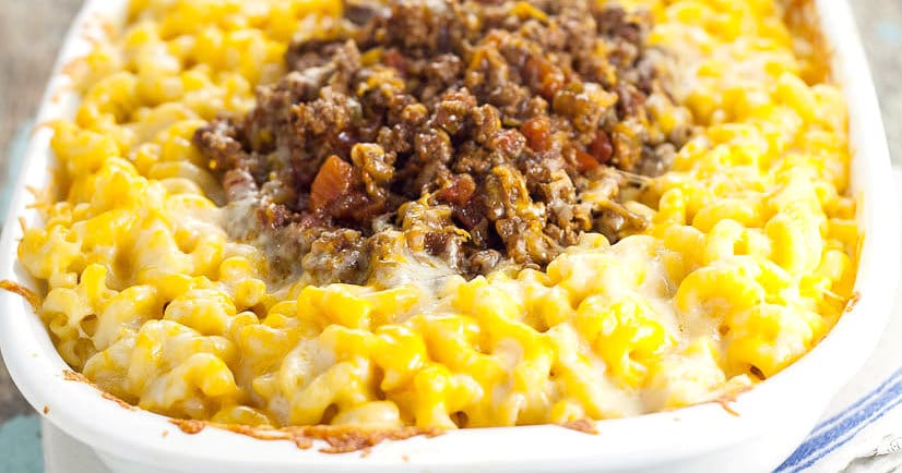 Sloppy Joe Mac and Cheese recipe makes a quick and easy family dinner recipe. Creamy, cheesy mac and cheese combined with tangy and sweet beef sloppy joe in this Sloppy Joe Mac and Cheese recipe to make an ultimate comfort food dinner. Oh. My. Yum! Fabulous!