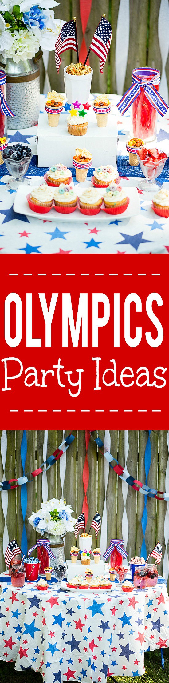 Olympics Party Ideas - Get ready to cheer Team USA on to go for the gold with these fabulous and fun Olympics party ideas to host an amazing Olympics party celebration, including cute Olympics party food and patriotic Team USA party decorations.