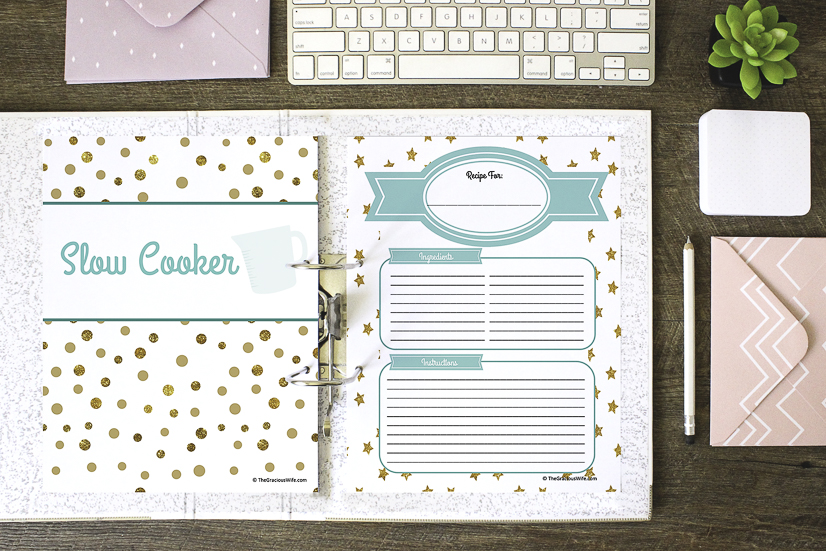 Printable Recipe Book Inserts - Anna Grunduls Design