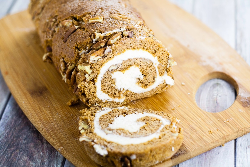 Classic Pumpkin Roll Recipe with Cream Cheese Filling - Try this festive, simple and classic Pumpkin cake Roll recipe with cream cheese filling straight from Granny's kitchen for a scrumptious crowd-pleasing Fall dessert recipe! 
