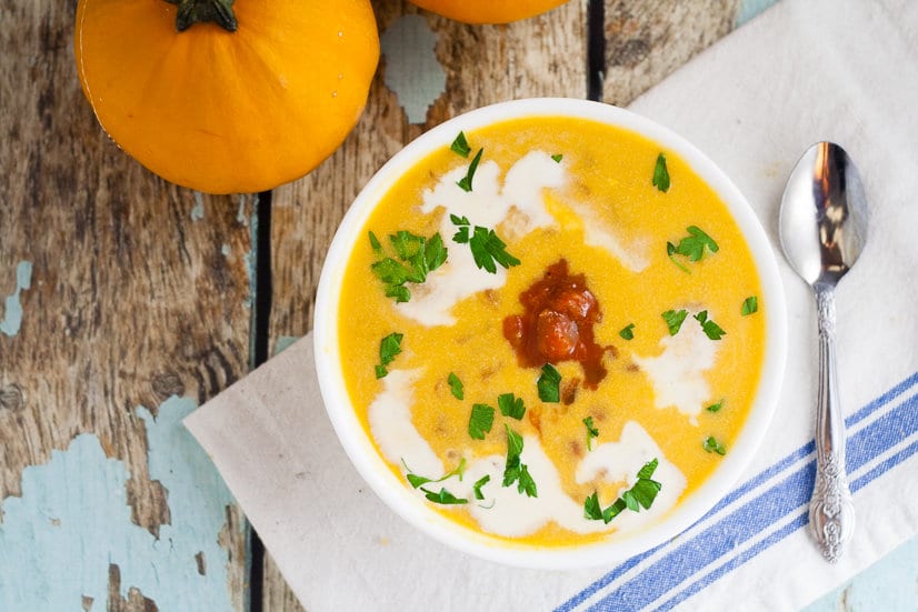 Savory Spicy Southwest Pumpkin Soup Recipe - Just in time for pumpkin season, this Spicy Southwest Pumpkin Soup recipe is a delicious savory alternative to traditional pumpkin spice that is a quick, easy and healthy pumpkin soup recipe. Pumpkin! This looks fabulous! And soooo easy!