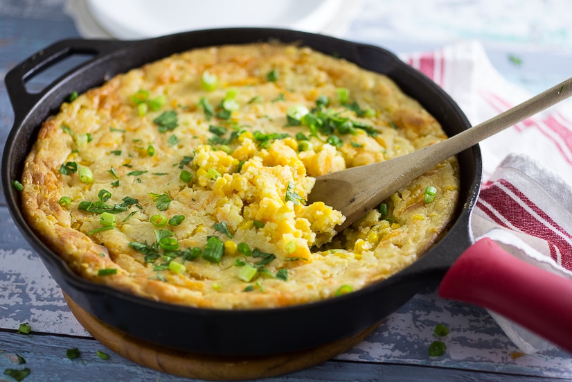 Oven Baked Southern Corn Pudding Recipe - Use this classic Southern Corn Pudding recipe to whip some delicious, cozy comfort food that's the perfect side dish with your favorite meat and potatoes. Also great for potlucks and holidays! This is such an easy and delicious corn side dish recipe! You can't go wrong with spoon bread!