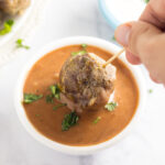 Baked Cheddar Bacon Ranch Meatballs Recipe - These tangy, zesty Baked Cheddar Bacon Ranch Meatballs have a to-die-for flavor combo and are baked in the oven for a delicious, quick and easy appetizer recipe. 