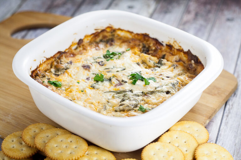 Warm Cheesy Bacon Spinach Dip Recipe The Gracious Wife