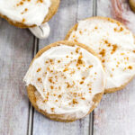 Spiced Sugar Cookies Recipe - Spiced Sugar Cookies recipe take your traditional sugar cookies and make them amazing with spicy cinnamon and nutmeg, topped with a creamy frosting and a sprinkle of cinnamon! These make such easy and yummy Christmas cookies! Perfect for a Christmas cookie exchange!