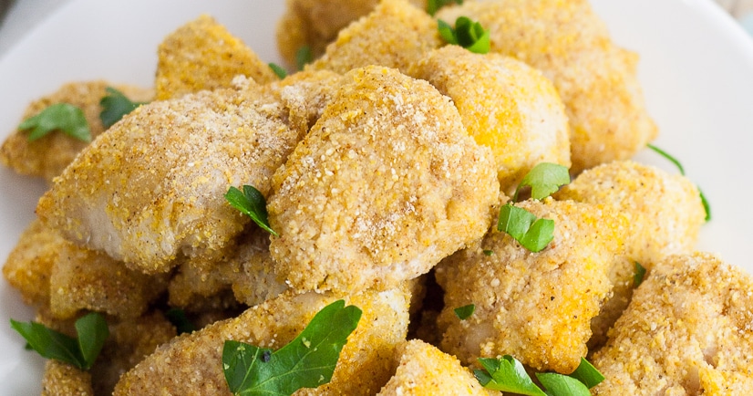 Baked Catfish Nuggets Recipe - Make these healthy, quick, and easy Baked Catfish Nuggets in just 30 minutes with 5 ingredients. Breaded with cornmeal and Cajun seasoning for a kick. Serve with your favorite sauce! So good! And such a quick and easy seafood recipe.