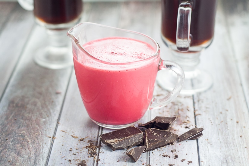 Homemade Red Velvet Coffee Creamer Recipe - Have your cake and drink it too with this delightful and decadent homemade Red Velvet Coffee Creamer recipe. Like cake in a cup!