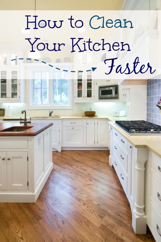 5 Tips to Help Clean Your Kitchen Faster - Whether you're Spring cleaning or just running a busy schedule, use these 5 simple tips to help clean your kitchen faster! Great cleaning tips and tricks for kitchen!