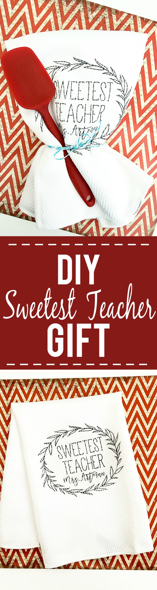DIY Sweetest Teacher Gift idea - Thank your favorite teacher with this easy, cute, and frugal DIY Sweetest Teacher Gift idea that's simple to make and sure to make her smile! Easy and cheap DIY teacher gift idea