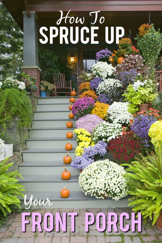 5 Tips to Spruce Up a Front Porch - Turn your run down porch into a beautiful, welcoming entry way with loads of curb appeal with these 5 easy and cheap Tips to Spruce Up a Front Porch! Easy DIY ideas for the porch