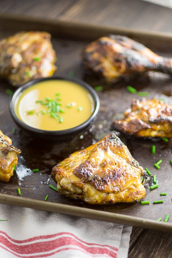 Grilled Maple Dijon Chicken Recipe - Sweet and tangy maple dijon sauce smothered on crispy, grilled chicken to make one amazing Grilled Maple Dijon Chicken recipe for dinner! Perfect and EASY Summer grilling recipe with just 5 ingredients!