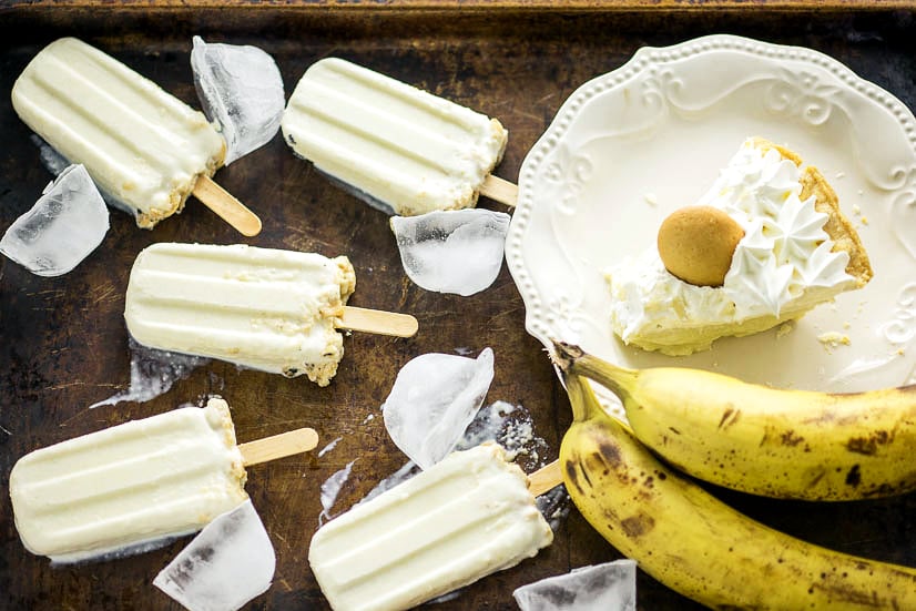 Banana Cream Pie Popsicles Recipe - Taking Banana Cream Pie to the next level, these Banana Cream Pie Popsicles will keep you cool and satisfied on a hot summer day. Just 4 ingredients to make this quick and easy popsicle recipe!