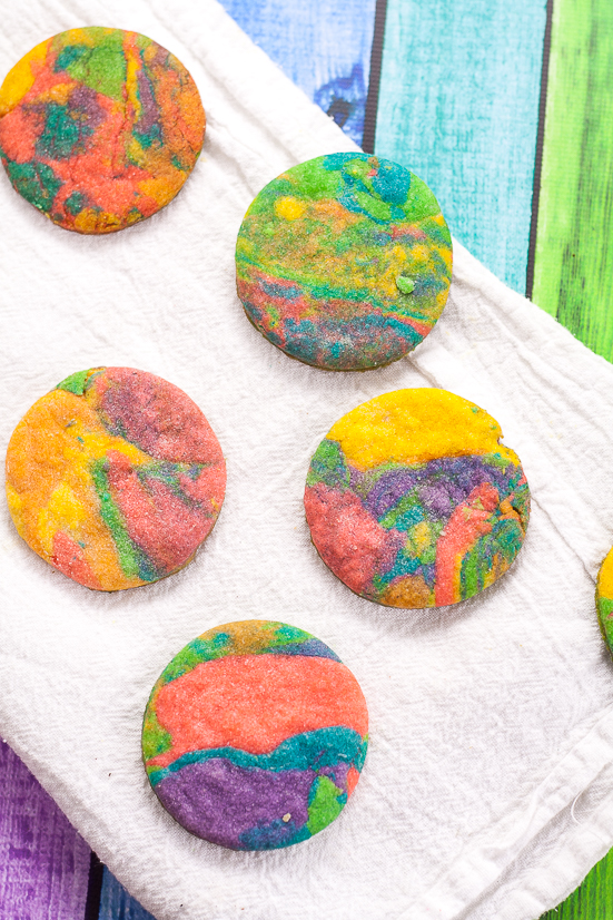 Tie Dye Cookies Recipe and Tutorial - Fun, easy, and bright, these adorable Tie Dye Cookies are a delicious and colorful treat that kids will love for a fun addition to any party!  Fun food for kids