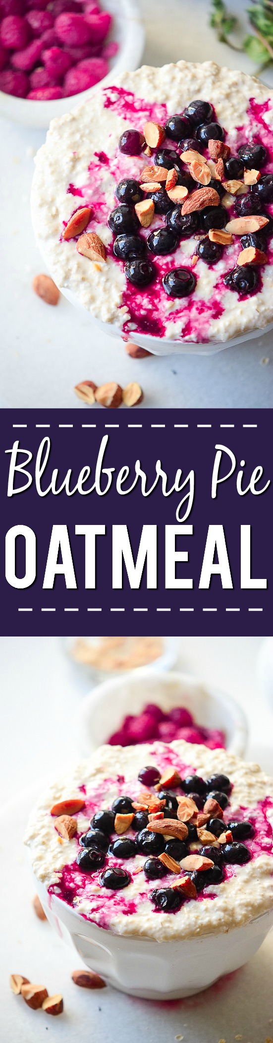 Blueberry Pie Oatmeal Recipe - For a quick and easy breakfast, try this Blueberry Pie Oatmeal recipe that's packed with fresh (or frozen!) blueberries, with a little bit of cinnamon and brown sugar for a healthy breakfast in 10 minutes!