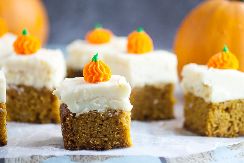 Pumpkin Spice Sheet Cake Recipe - Pumpkin Spice Sheet Cake topped with creamy cream cheese frosting is a classic Fall pumpkin dessert, super easy to make, and a must have for all pumpkin lovers! Delicious pumpkin dessert recipe and SO easy to make too!