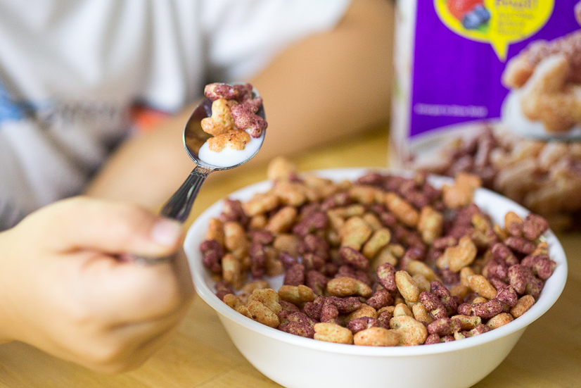 Homemade Milk and Cereal Bars made with Annie's Cocoa Bunnies Cereal are a perfect grab-and-go easy breakfast for kids that is totally customizable to what you love!