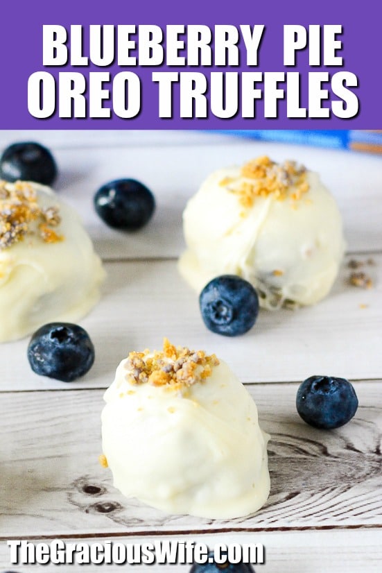 Blueberry Pie Truffles Recipe - No bake Blueberry Pie Truffles recipe with cinnamon and white chocolate are easy to make but hard to stop eating! Truffles are the best. Plus with just 4 ingredients these really are a quick and easy no bake dessert recipe!