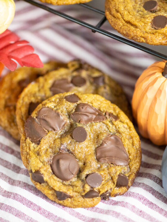Soft and Chewy Pumpkin Chocolate Chip Cookies for Fall