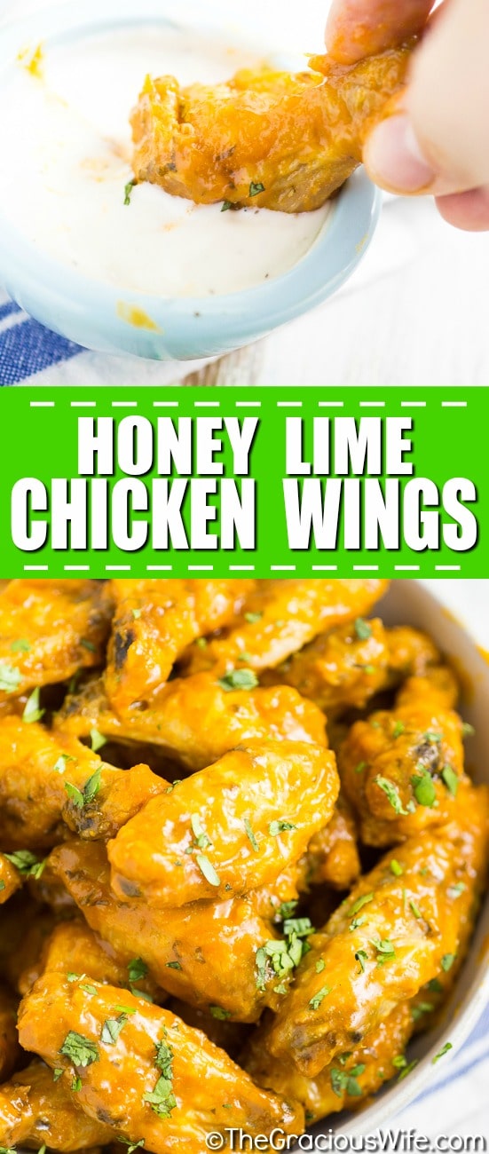 Spicy, sticky Baked Honey Lime Chicken Wings are made with real limes, honey, and 7UP.  Citrus and spicy, with a hint of honey sweetness, these Baked Honey Lime Chicken Wings may change the way you flavor your wings forever. The wings are oven baked, and tossed in a fresh zesty sauce that everyone will love. 