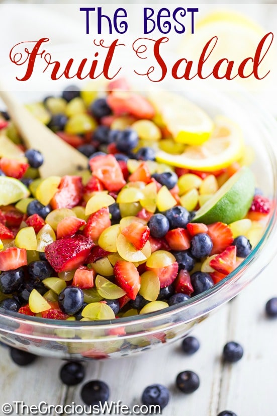 This Best Fruit Salad is easy to make and uses fresh, juicy berries. It's the perfect use for all the fresh summer fruit! Plus, one simple, natural ingredient that makes it amazing. Delicious side or dessert for a summer cookout, potluck, or gathering, and equally as delicious and an ice cream topping!