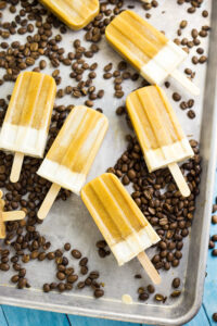 Homemade Caramel Macchiato Ice Pops that are perfect for summer. Even better than iced coffee or your favorite caramel macchiato drink, these popsicles are cool, creamy, and refreshing!