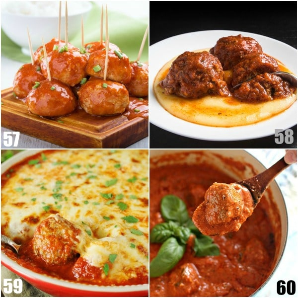 84 Meatball Recipes - If you love meatballs, you'll love these 84 Meatball Recipes with delicious ways to make, use, and eat meatballs from dinner to appetizers. So many options! Easy, homemade, crockpot, baked, Italian, honey garlic, BBQ, Swedish, grape jelly.... Wow. These all look amazing!