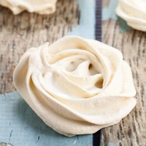 Classic Vanilla Meringue Cookies - Light and delicately sweet classic Vanilla Meringue cookies are easy to make and melt-in-your-mouth delicious! A no fail recipe for making beautiful, delicious meringue cookies! Plus just 4 ingredients and 11 calories per cookie!