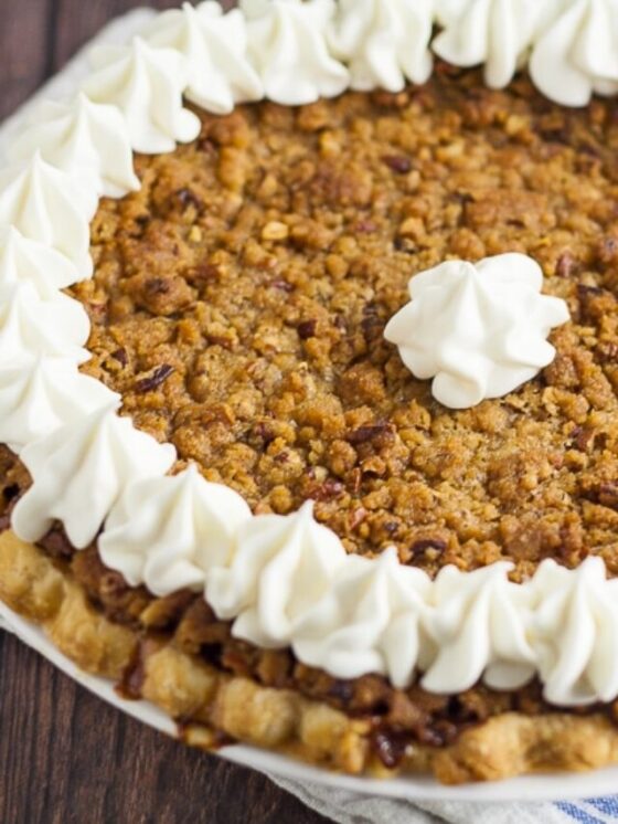 Southern Sweet Potato Pie with Crunchy Pecan Crumble Topping